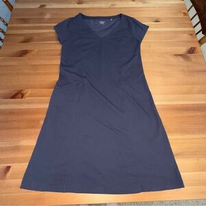 Toad&Co Tech Tomboy Short Sleeve Dress Womens Size Small Black Gray Tshirt Dress